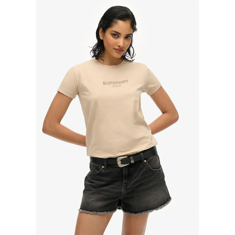 

Футболка с коротким рукавом Superdry Sport Luxe Fitted, бежевый