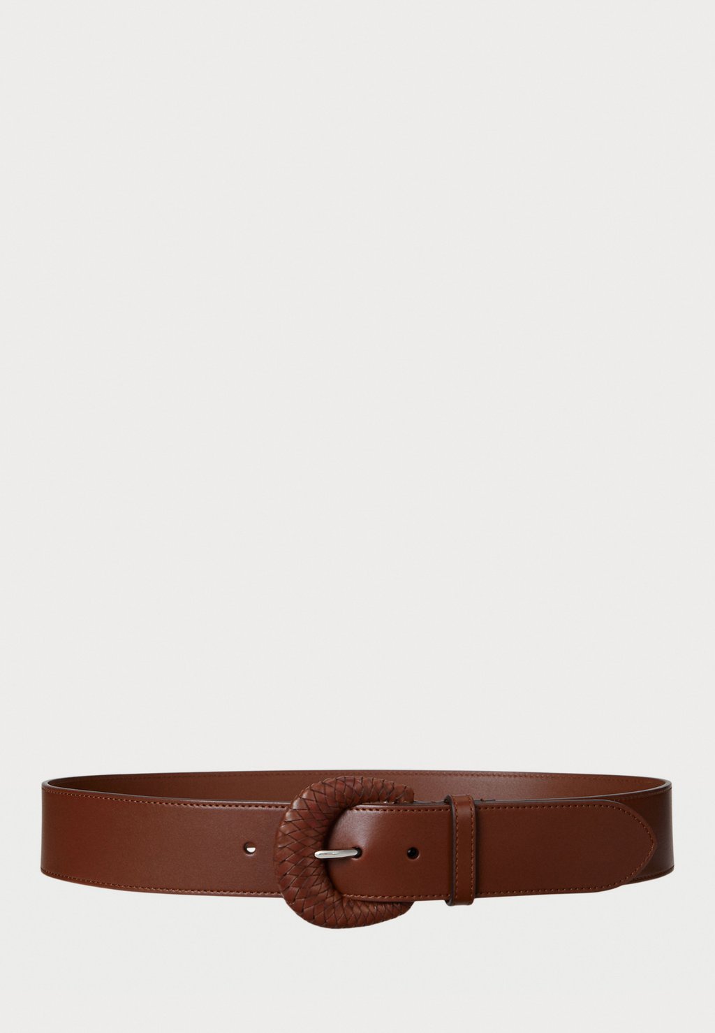 

Ремень Woven Buckle Vachetta Leather Wide Belt Lauren Ralph Lauren, коричневый