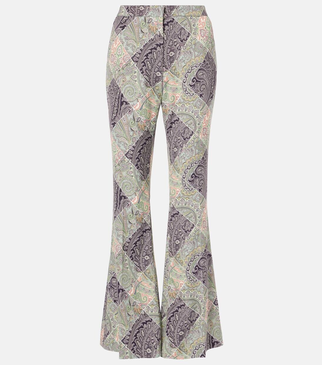

Расклешенные брюки с высокой посадкой и узором пейсли Etro, цвет print on white base