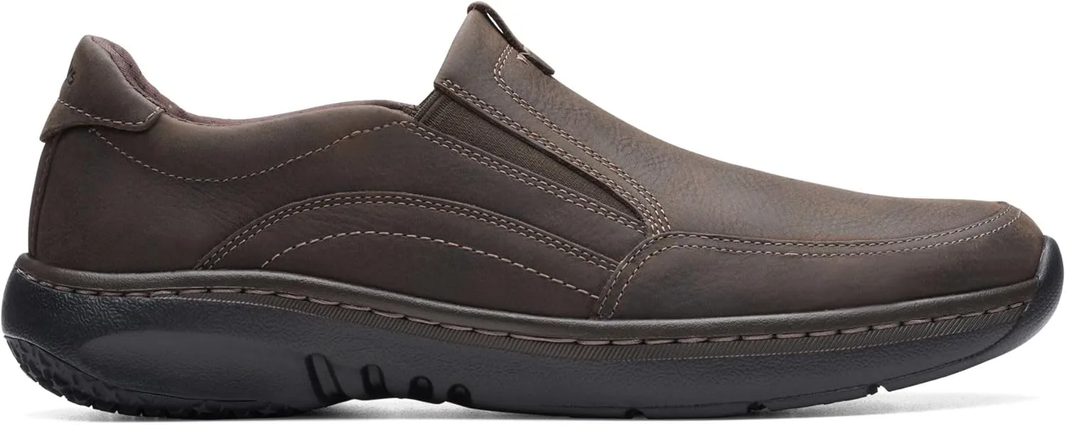 Мужские домашние лоферы Clarks Pro Step изготовлены из высококачественной кожи, темно-коричневый — фото 4