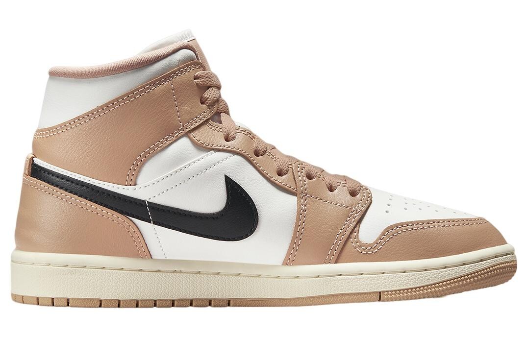 Кроссовки Nike Air Jordan 1 Mid, белый/бежевый — фото 3