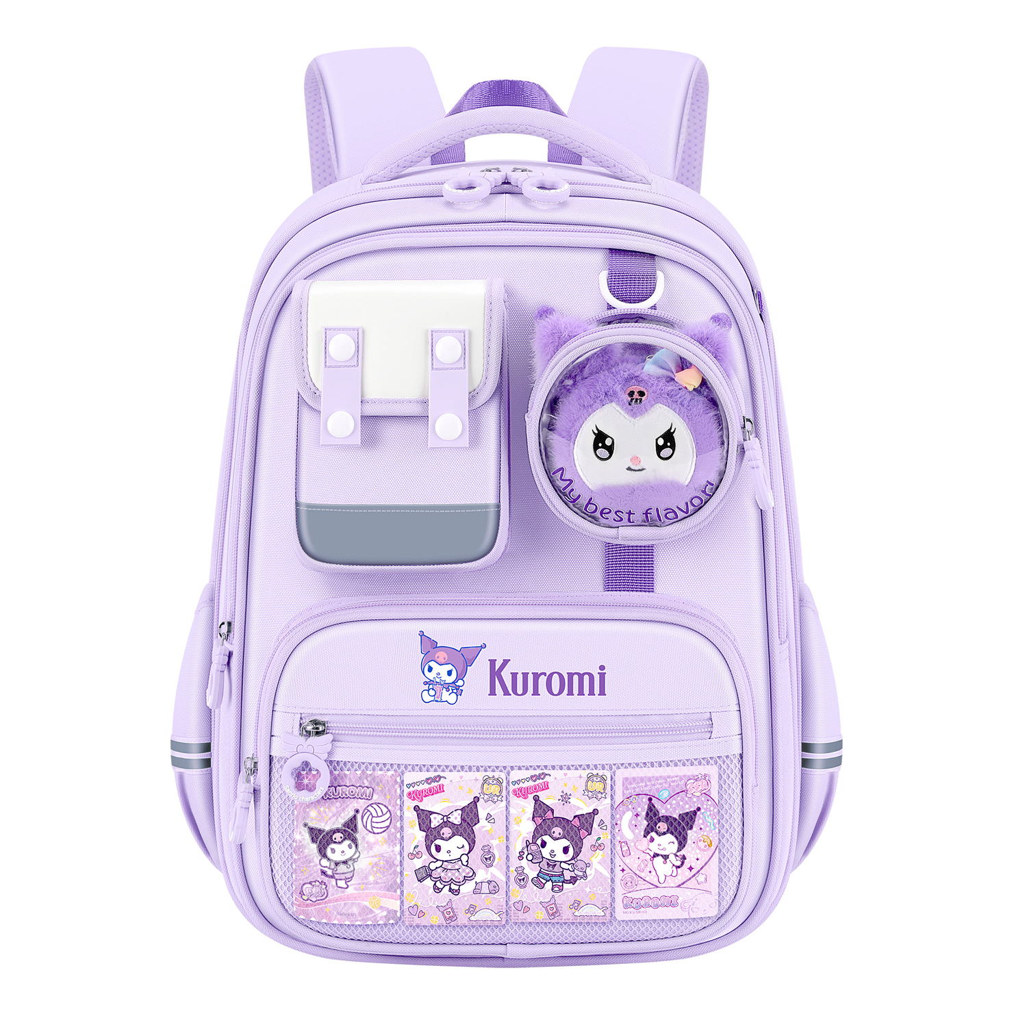 

Sanrio Куломи Полиэстер Студенческая Сумка Обычная Женская Фиолетовая, Kuromi Purple Small (Grades 1-3)