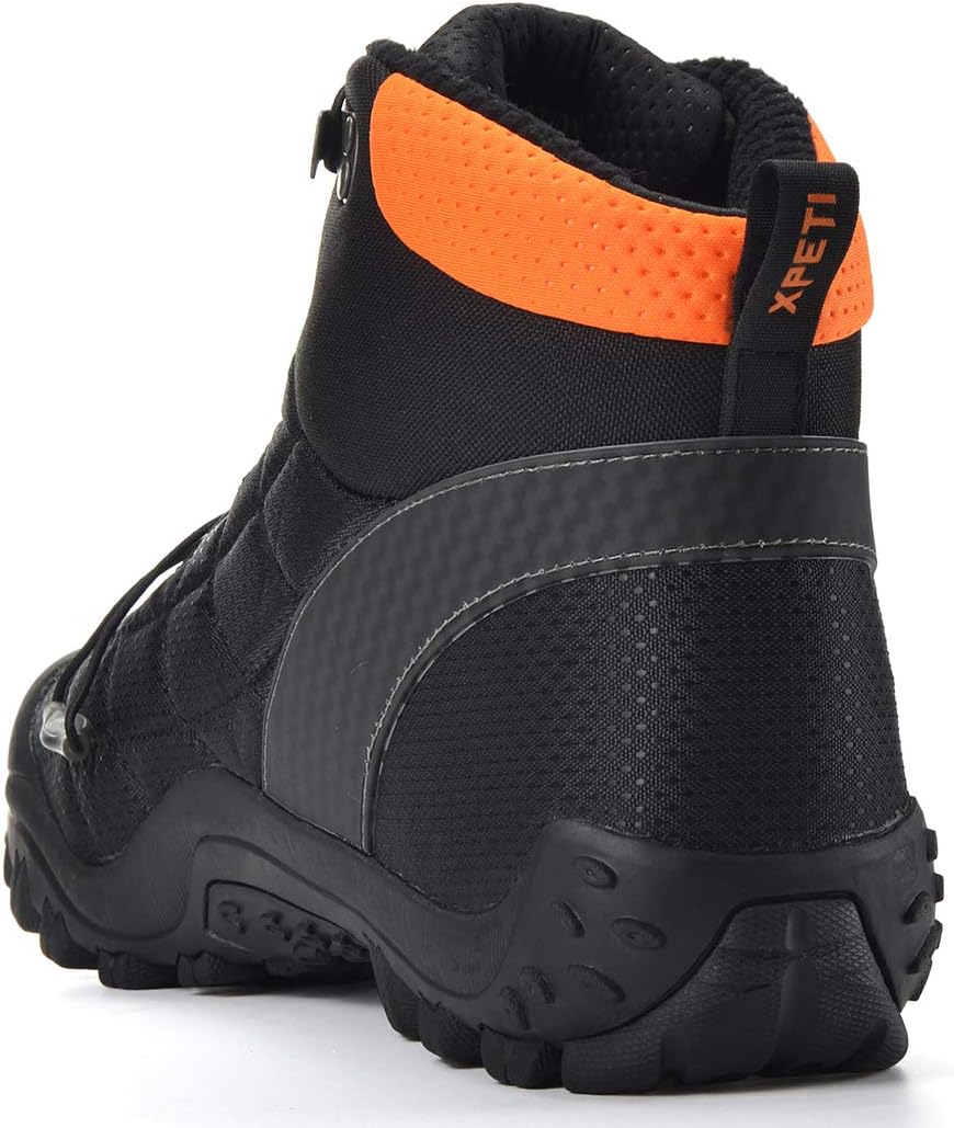 Мужские зимние сапоги Manfen Crest Thermo Mid Snow водонепроницаемые для походов, черный/оранжевый — фото 4