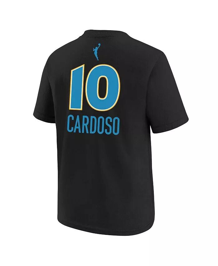 Черная футболка Nike Big Boys and Girls Kamilla Cardoso Chicago Sky 2024 WNBA с именем и номером Outerstuff, черный — фото 3