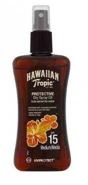 

Hawaiian Tropic, Island Glow Защитное сухое масло-спрей SPF 15, спрей, 200 мл