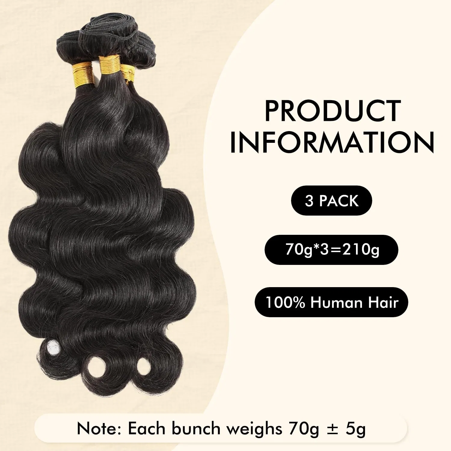 Натуральные волнистые волосы для наращивания 210 г Ifly, Natural Black — фото 3