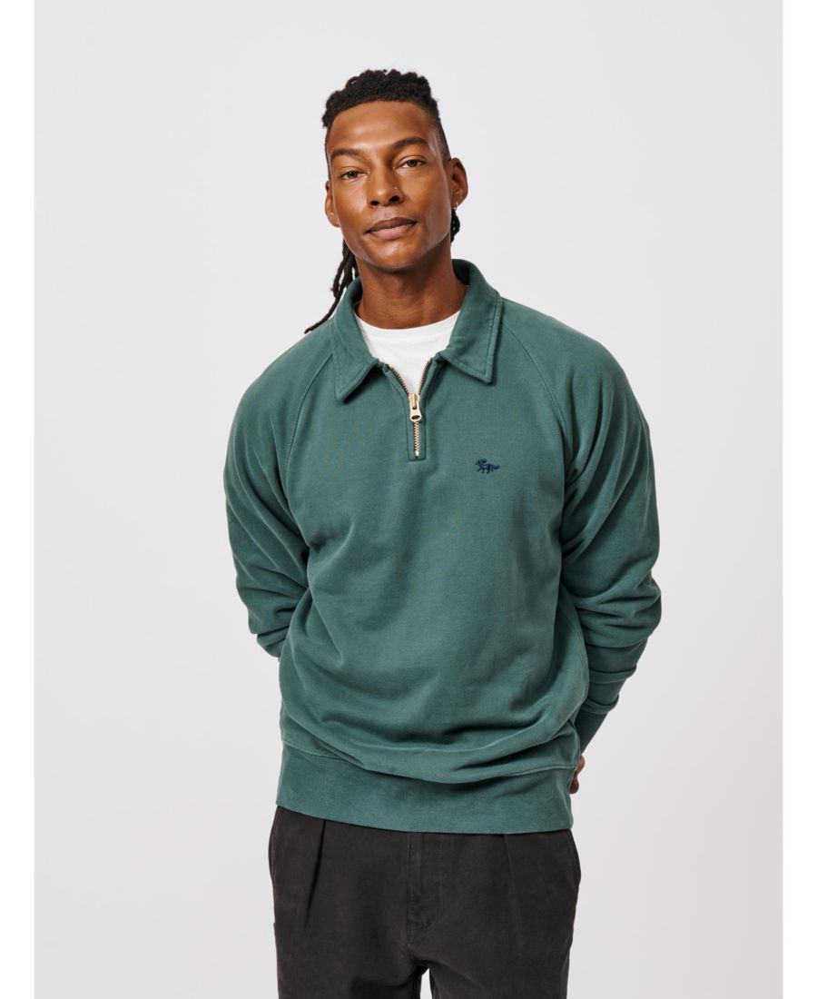 

Мужская толстовка Dunster с застежкой-молнией на воротнике Aubin, Racing green