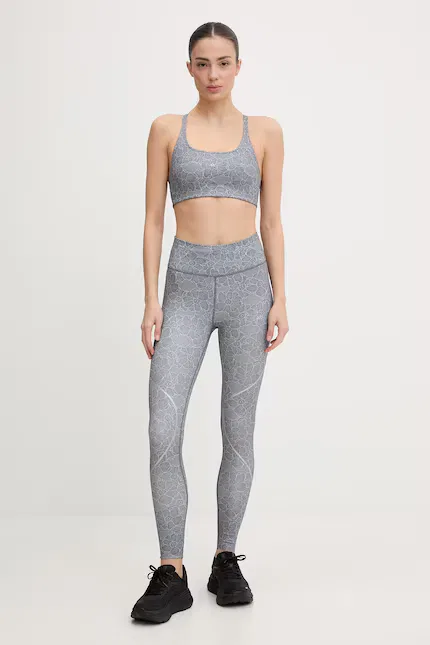 Спортивный бюстгальтер с цветочным принтом Adidas by Stella McCartney, серый — фото 2