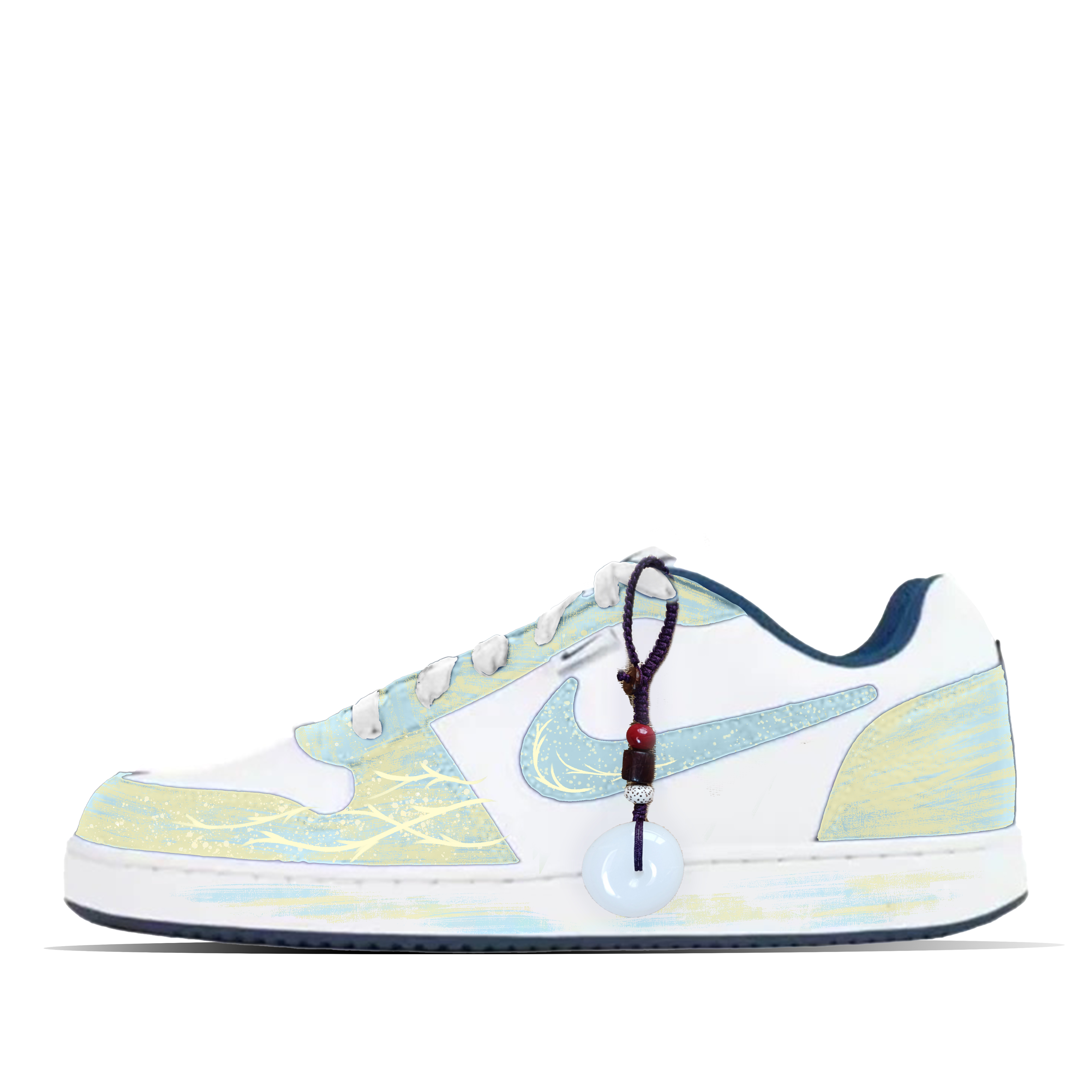 

Nike Низкие износостойкие кроссовки для скейтбординга EBERNON Cyan Sky, мужские, сине-белые