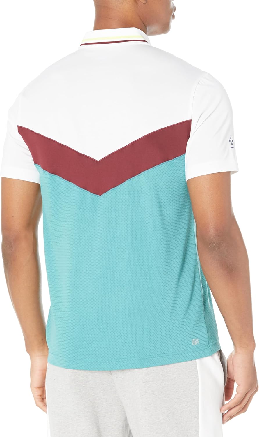 Lacoste мужская спортивная теннисная поло с эффектом бесшовного кроя Slim Fit x Daniil Medvedev, White/Limeira/Zin/Ocelle — фото 2