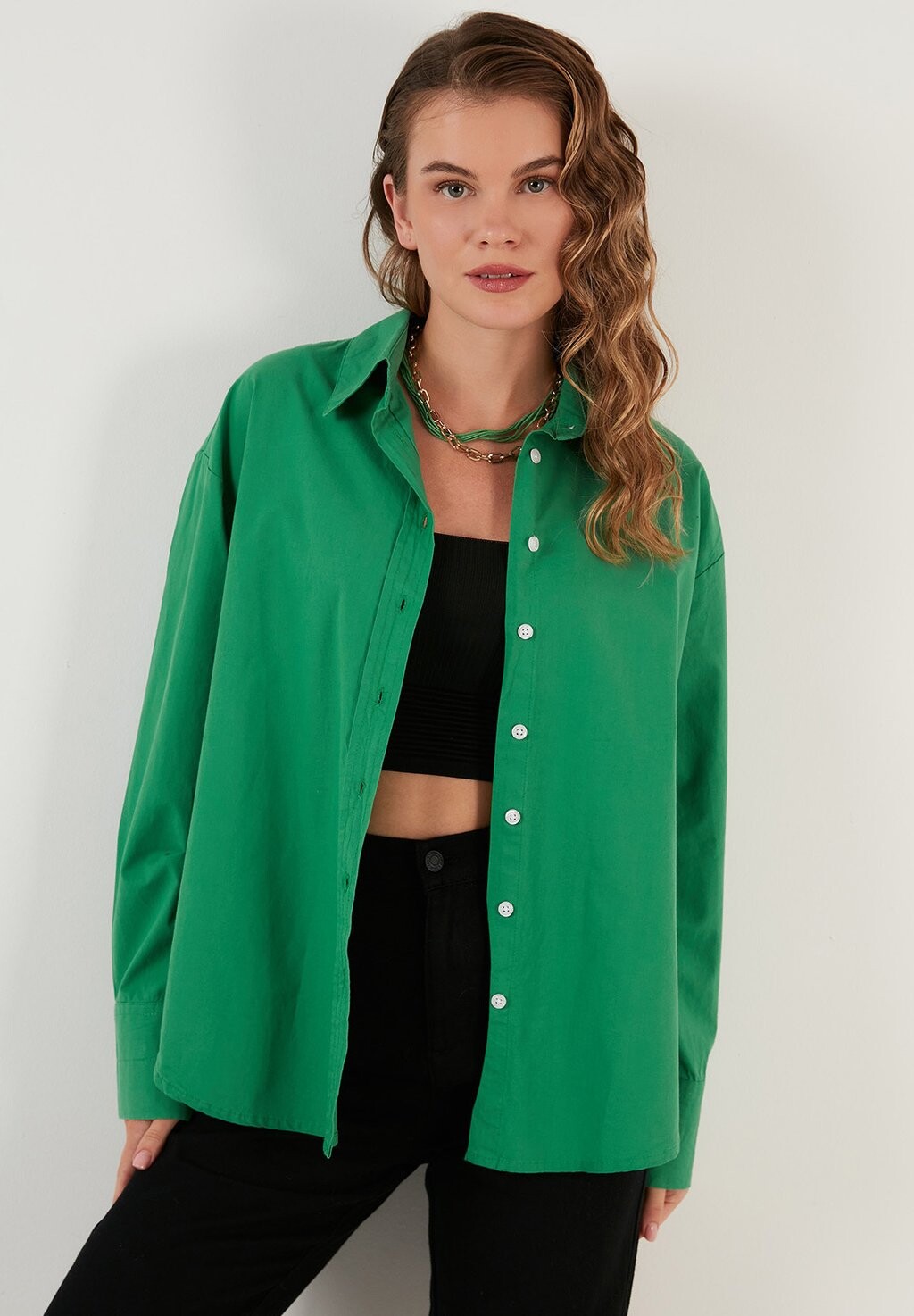 

Блузка-рубашка LOOSE FIT LELA, цвет green