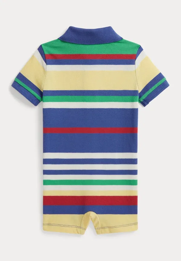 Ползунки-пижама Polo Ralph Lauren Striped Cotton Mesh Polo Shortall 0-2y, разноцветный — фото 2