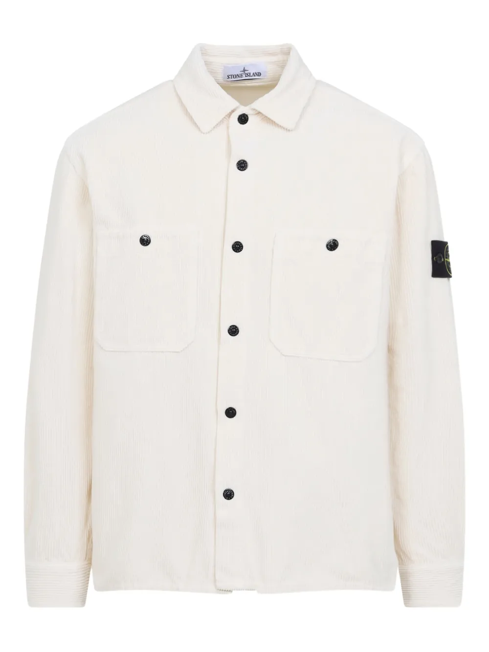 

Рубашка из вельвета на пуговицах Stone Island, белый