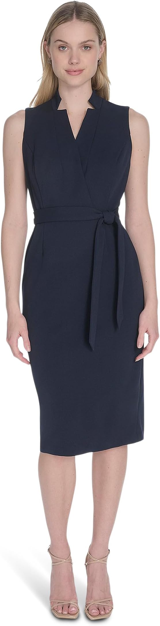 

Платье Calvin Klein Scuba Crepe Collar Self Tie, Indigo