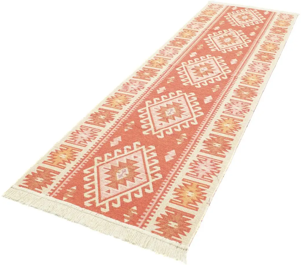 

Шерстяной ковер Morgenland "Kilim Carpet Ariz", прямоугольный, чистый хлопок 80х190 см, цвет Orange