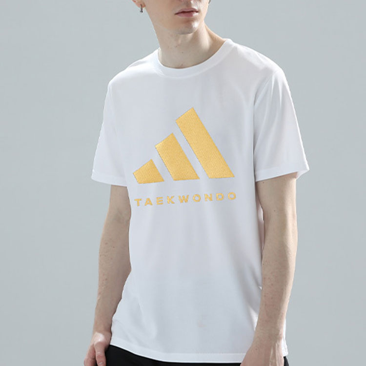Футболка унисекс белая золотая Adidas — фото 4