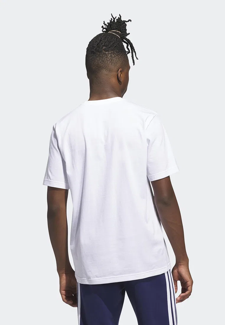 Футболка с графическим принтом, 3-Stripes Lights Giftbox, adidas, белый — фото 2