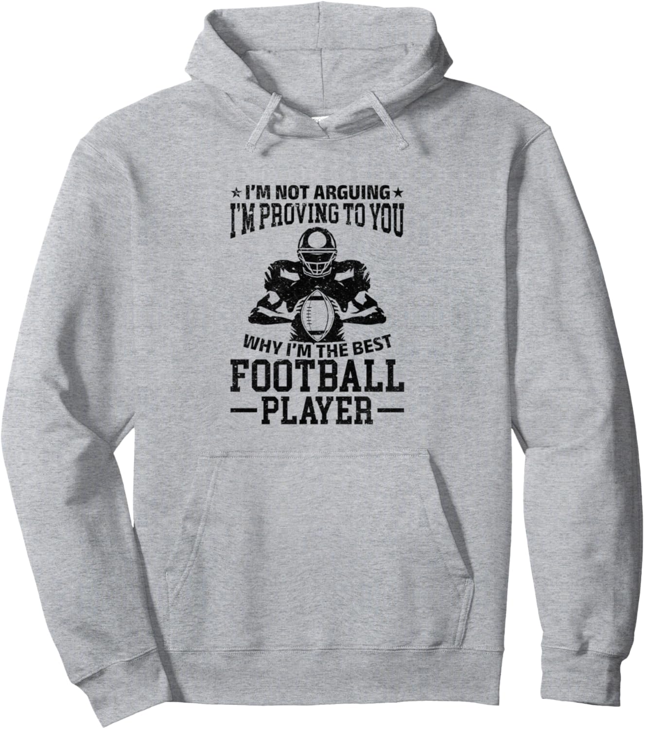

Я докажу тебе, почему я лучший футболист всех времен, Худи! Funny Football Quotes, серый