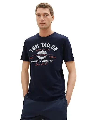 

Футболка TOM TAILOR с большим логотипом спереди, синий