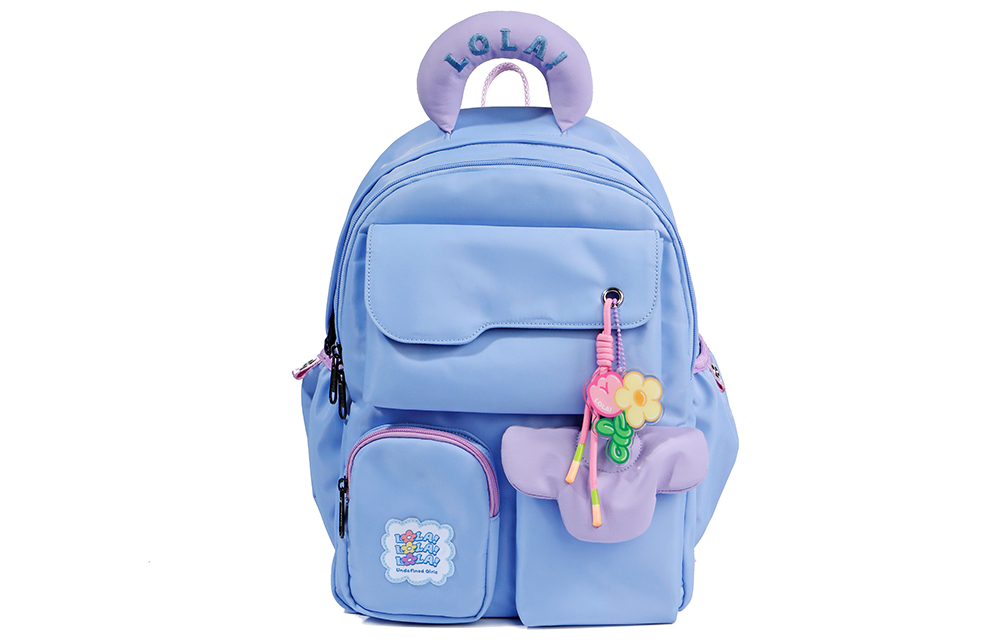 

LOLA DESIGN Нейлоновый рюкзак женский морская соль белый кремовый желтый синий, Blue Purple
