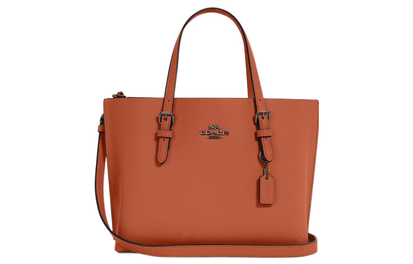 

COACH Двусторонняя кожаная сумка через плечо mollie, кроссбоди, женская сумка средний размер sunset red