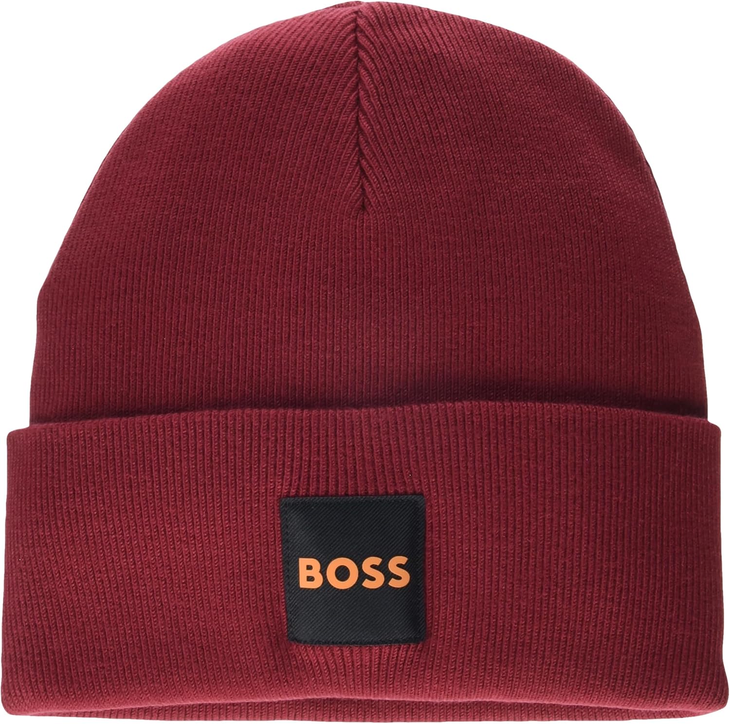 

Мужская двухслойная шапка с квадратным логотипом BOSS, Rhubarb