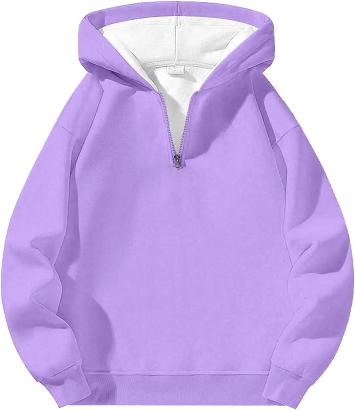 

Мужской худи оверсайз с молнией на четверть флис теплый мягкий ASFGIMUJ