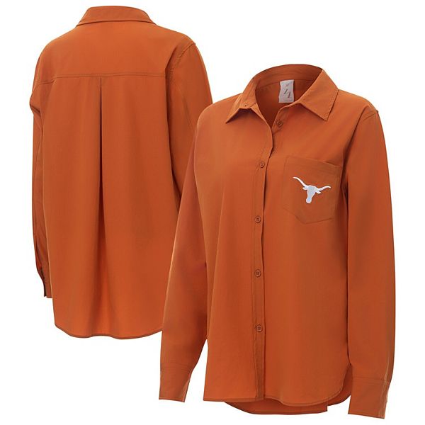 

Женская рубашка на пуговицах burnt orange texas longhorns stretch woven Zoozatz