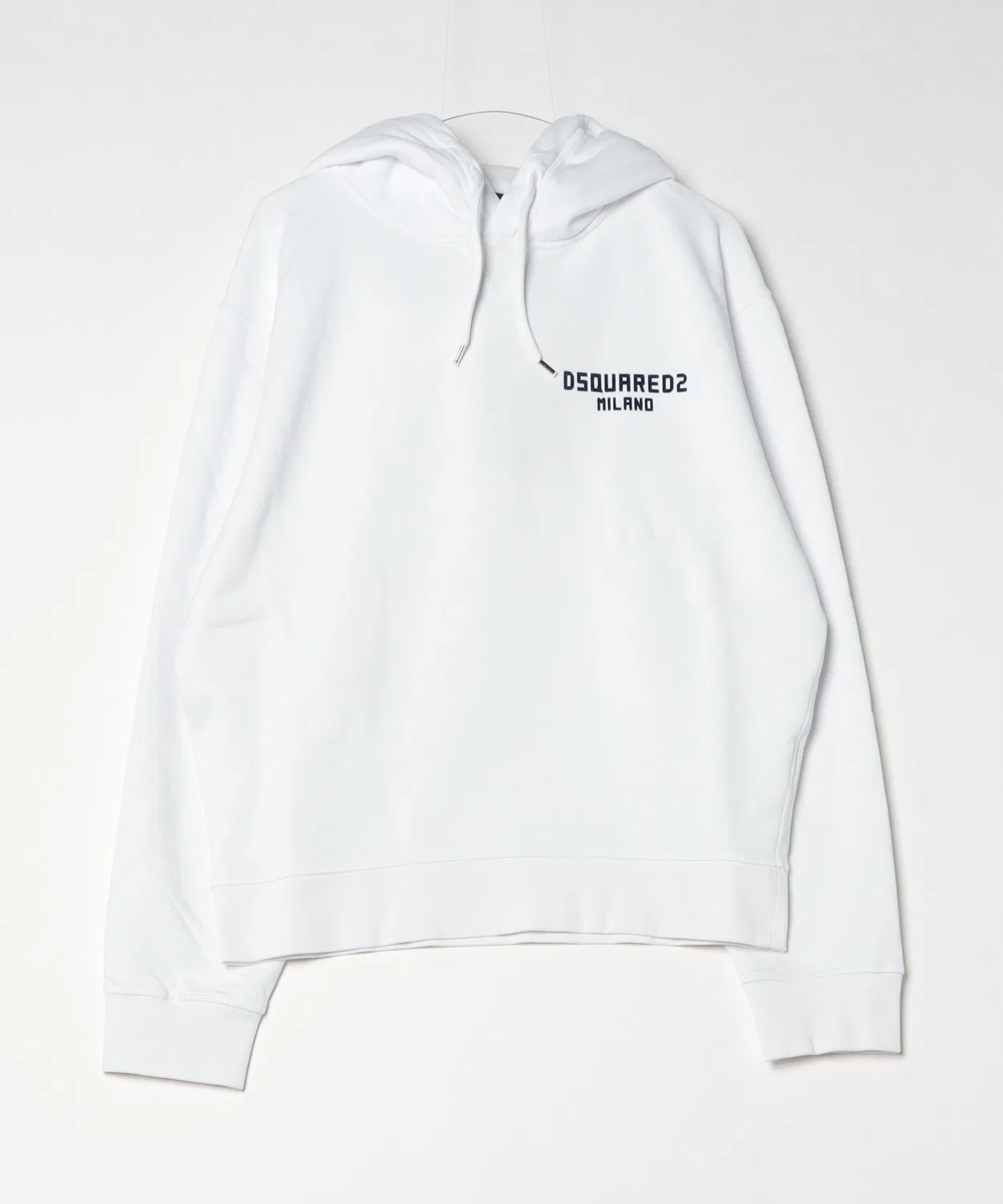 Худи Dsquared2 Milano Regular Fit хлопковое белое с тёмно-синим