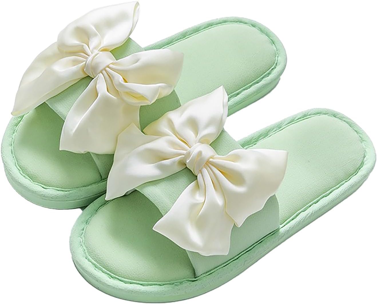 

Женские сандалии сандалии с бантом, удобные пляжные шлепанцы, повседневные летние тапочки, нескользящие домашние тапочки, модные сандалии с открытым носком, трендовые тапочки для спальни Generic, зеленый