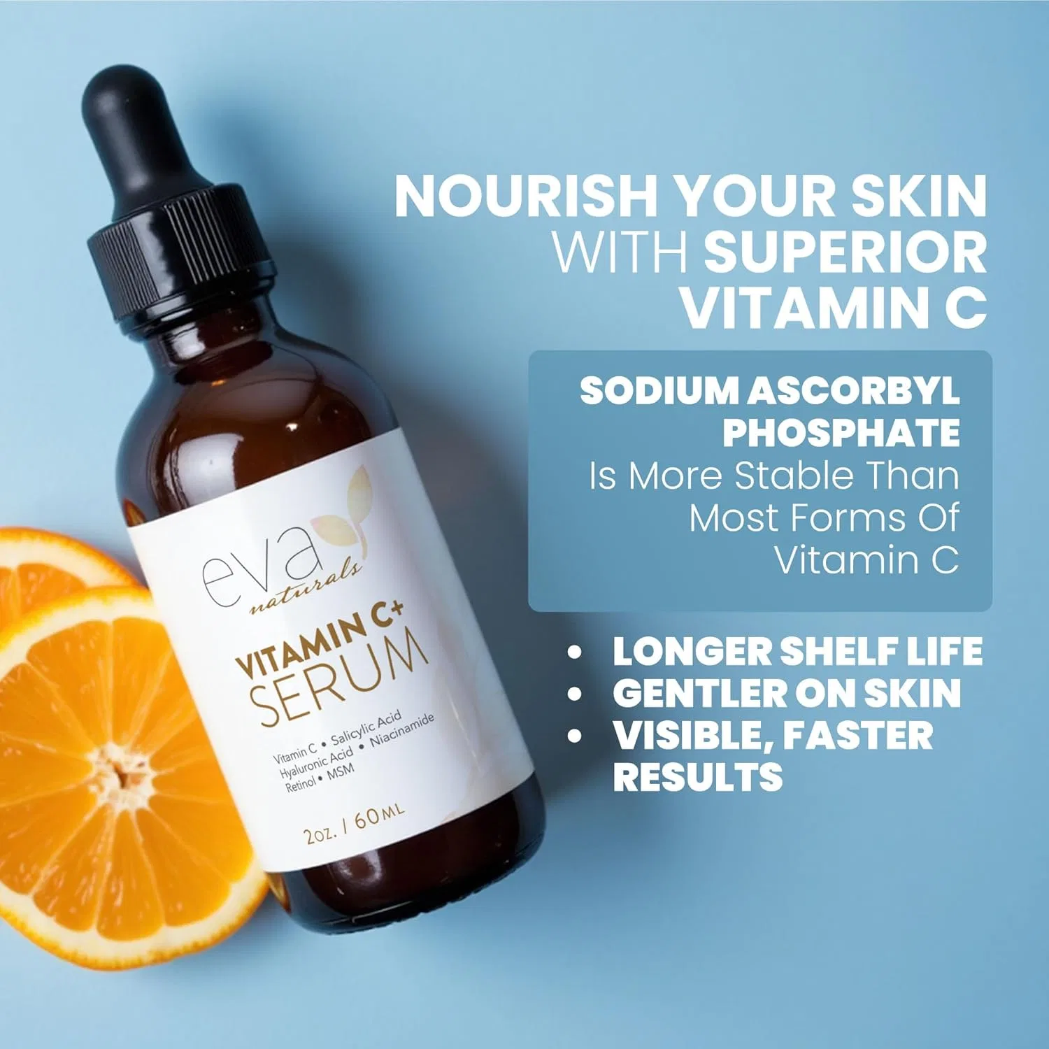 Сыворотка Eva Naturals — Для очищения кожи с витамином С, ретинолом, ниацинамидом, гиалуроновой и салициловой — фото 4