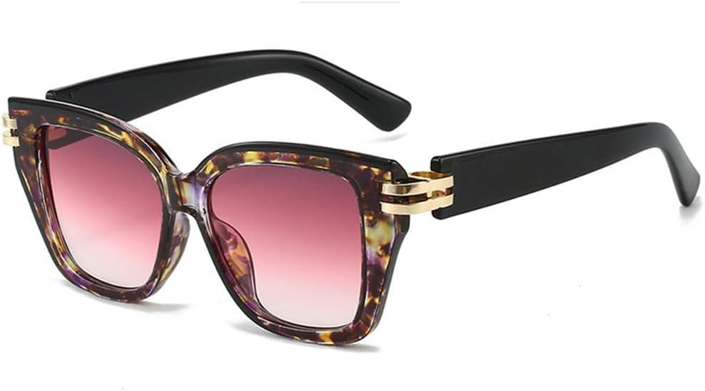 

Панк-очки неправильной формы, женские и мужские, роскошные солнцезащитные очки UV400, ретро-стиль, популярная оправа, металлические заклепки, леопардовый красный LVTFCO, Leopard Red