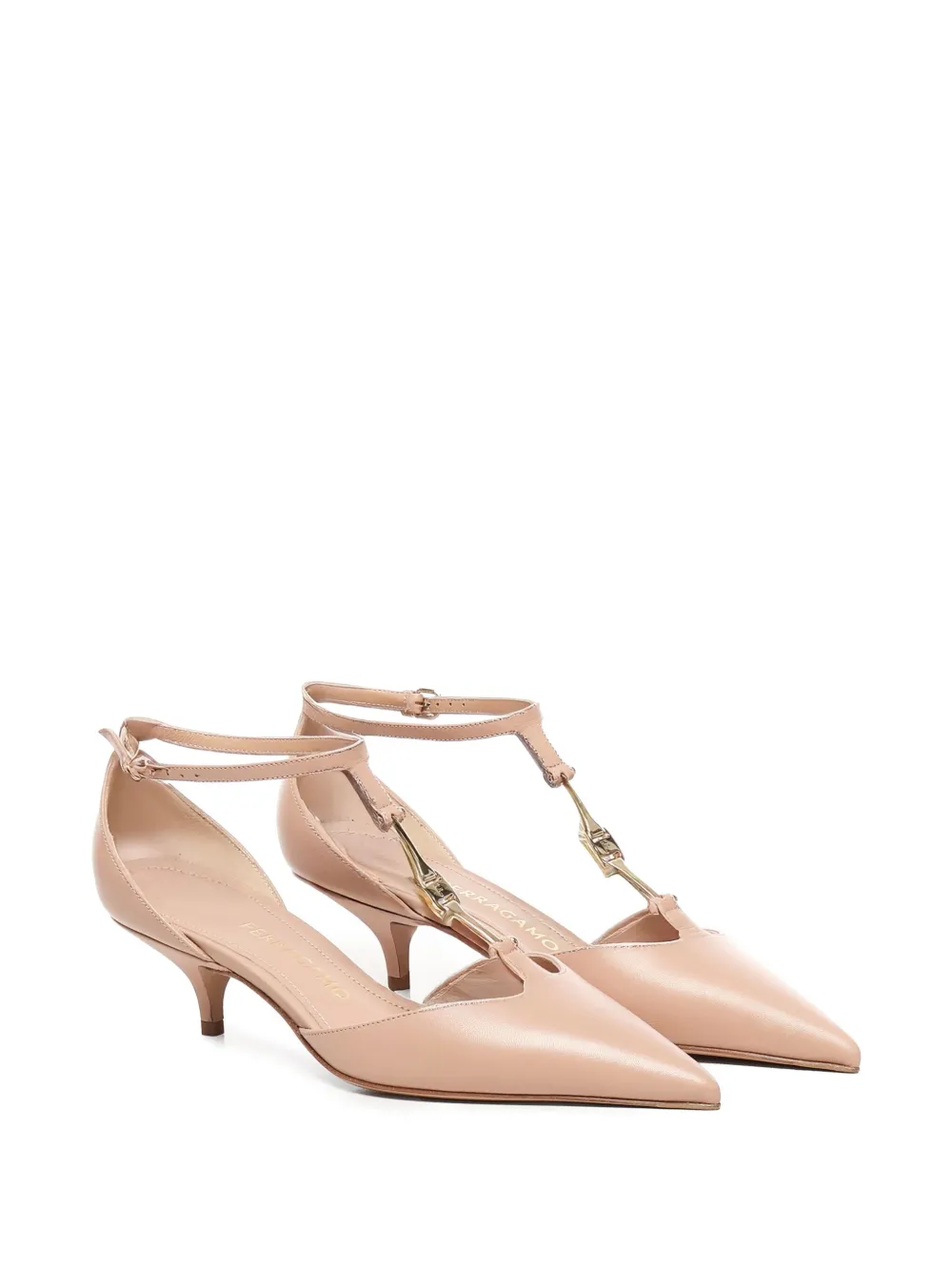 Туфли с ремешком на щиколотке и заостренным носком Ferragamo, нейтральный — фото 2