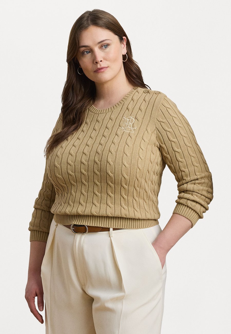 

Джемпер Lauren Ralph Lauren Woman BUTTON TRIM CABLE KNIT COTTON SWEATER, Beige