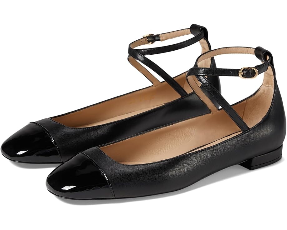 

Туфли на плоской подошве Stuart Weitzman Eden Strap Flat, черный