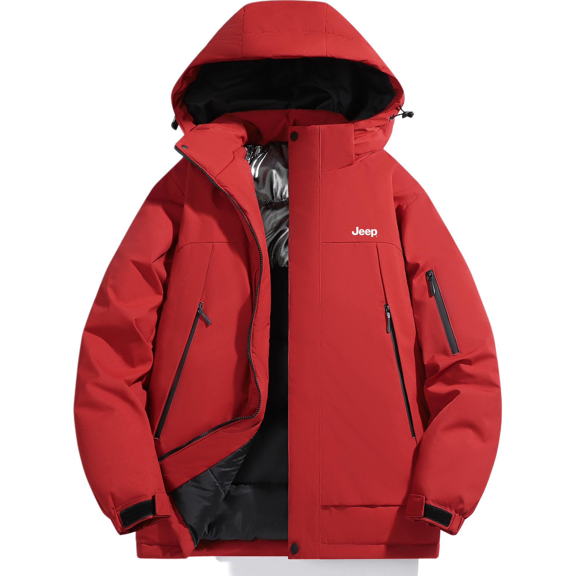 

Пуховик Unisex Hooded Thickened Puffer Jacket Jeep, розовыйfinch красный