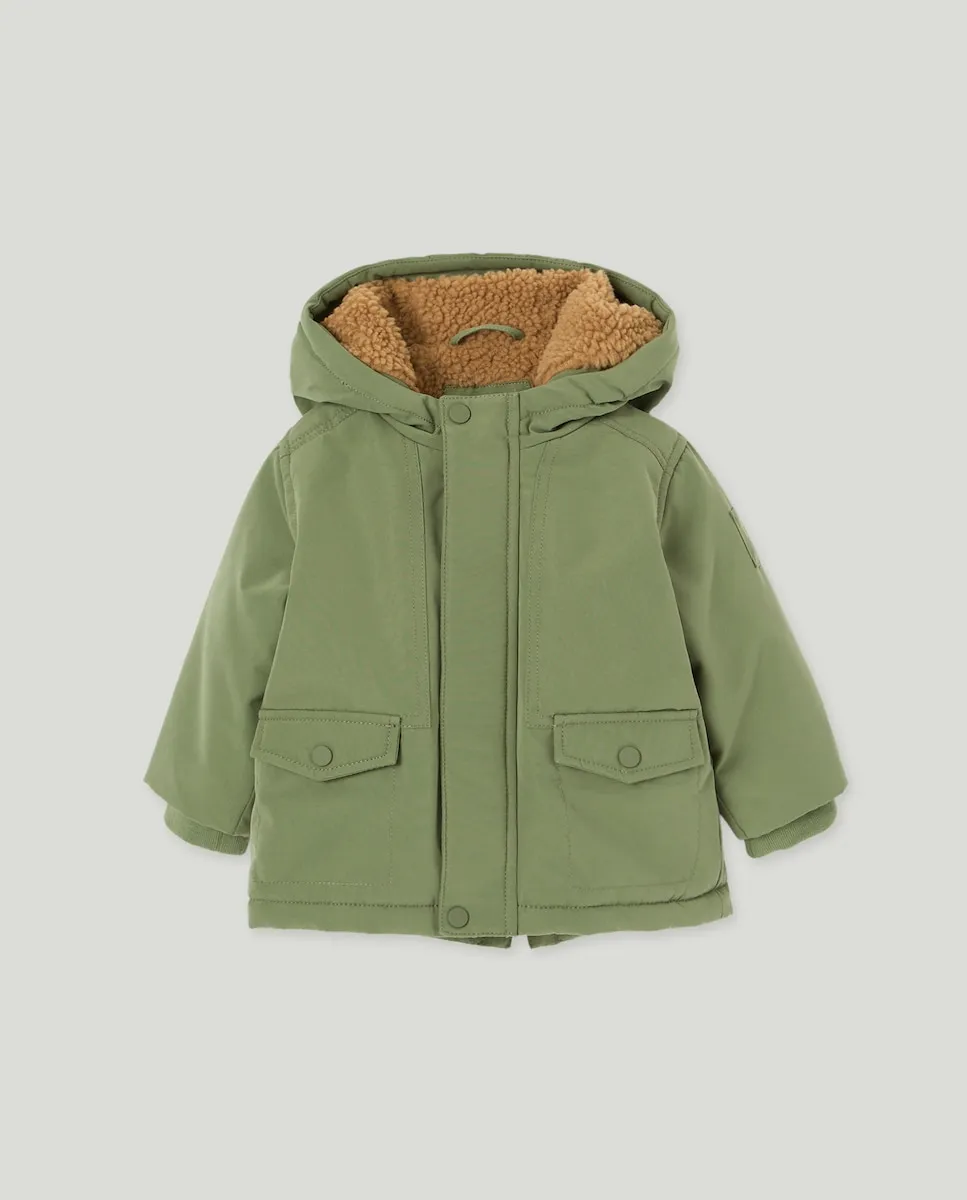 

Корейская однотонная парка для маленького мальчика Baby El Corte Inglés, зеленый