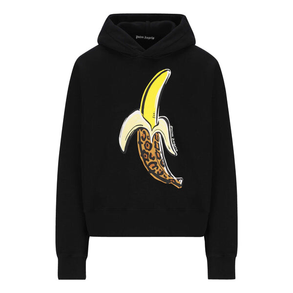 

Толстовка banana printed hoodie 'black yellow leopard' Palm Angels, черный