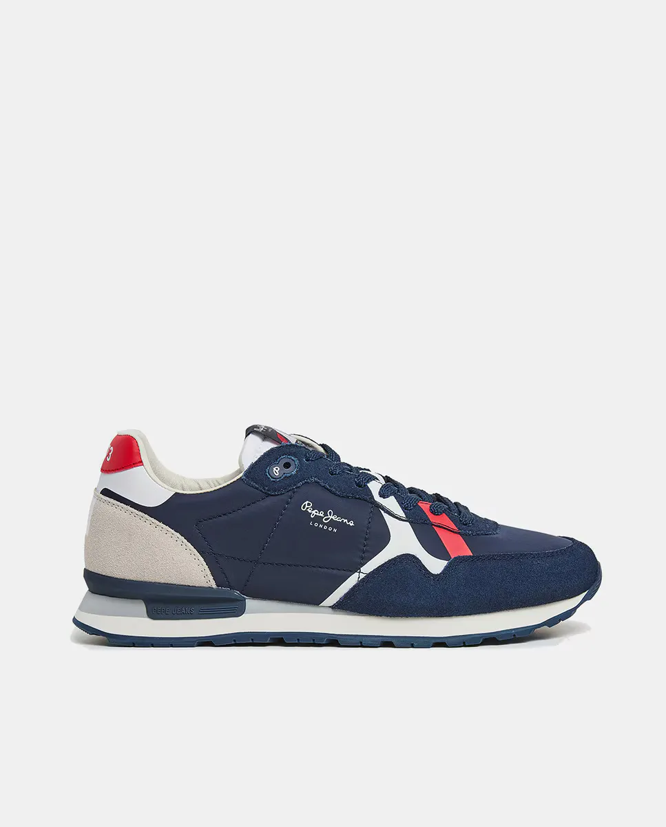 

Мужские кроссовки с замшевыми деталями Pepe Jeans, тёмно-синий