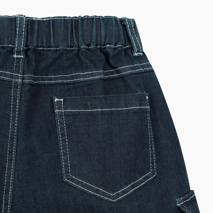 Детские синие джинсовые брюки карго от Benetton Kids — фото 4