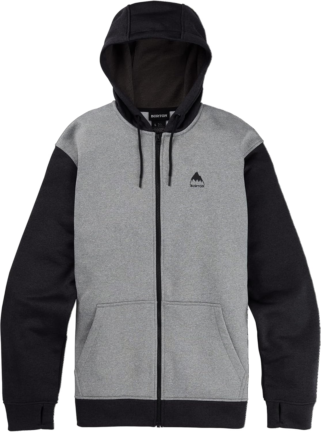 

Мужская толстовка Burton Oak с капюшоном и застежкой-молнией на молнии, Gray Heather/True Black