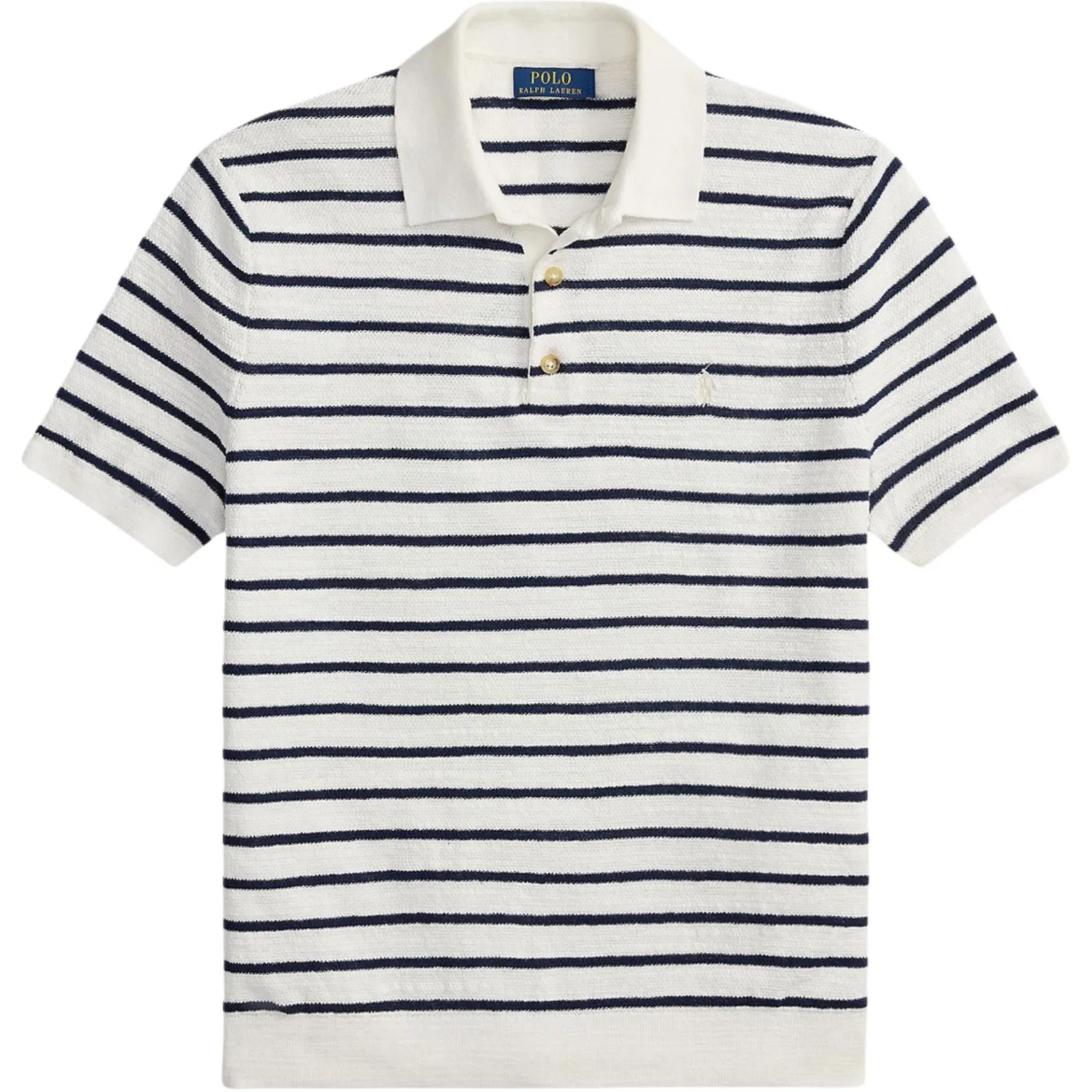 Поло с коротким рукавом в полоску Polo Ralph Lauren белое