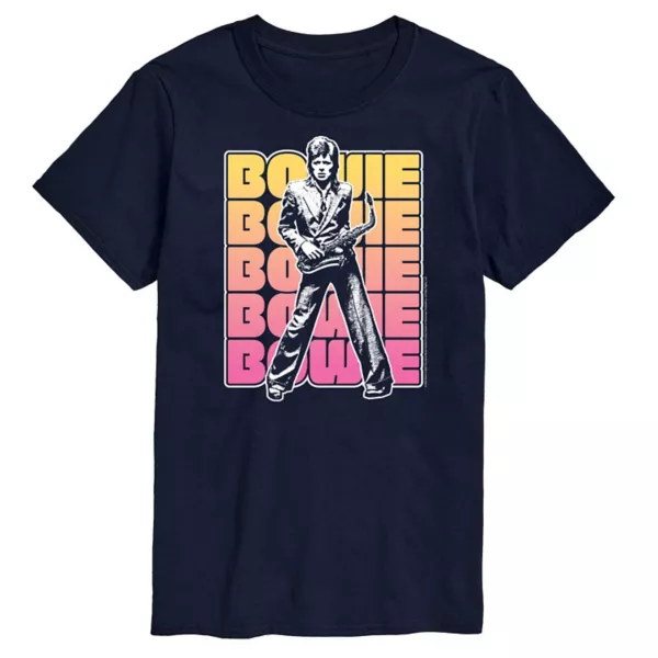 

Мужская футболка David Bowie Stacked Licensed Character, синий