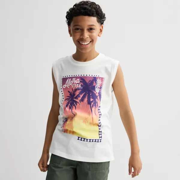

Футболка с принтом мышц для мальчиков 8-20 лет Sonoma Goods For Life, цвет aloha palm white