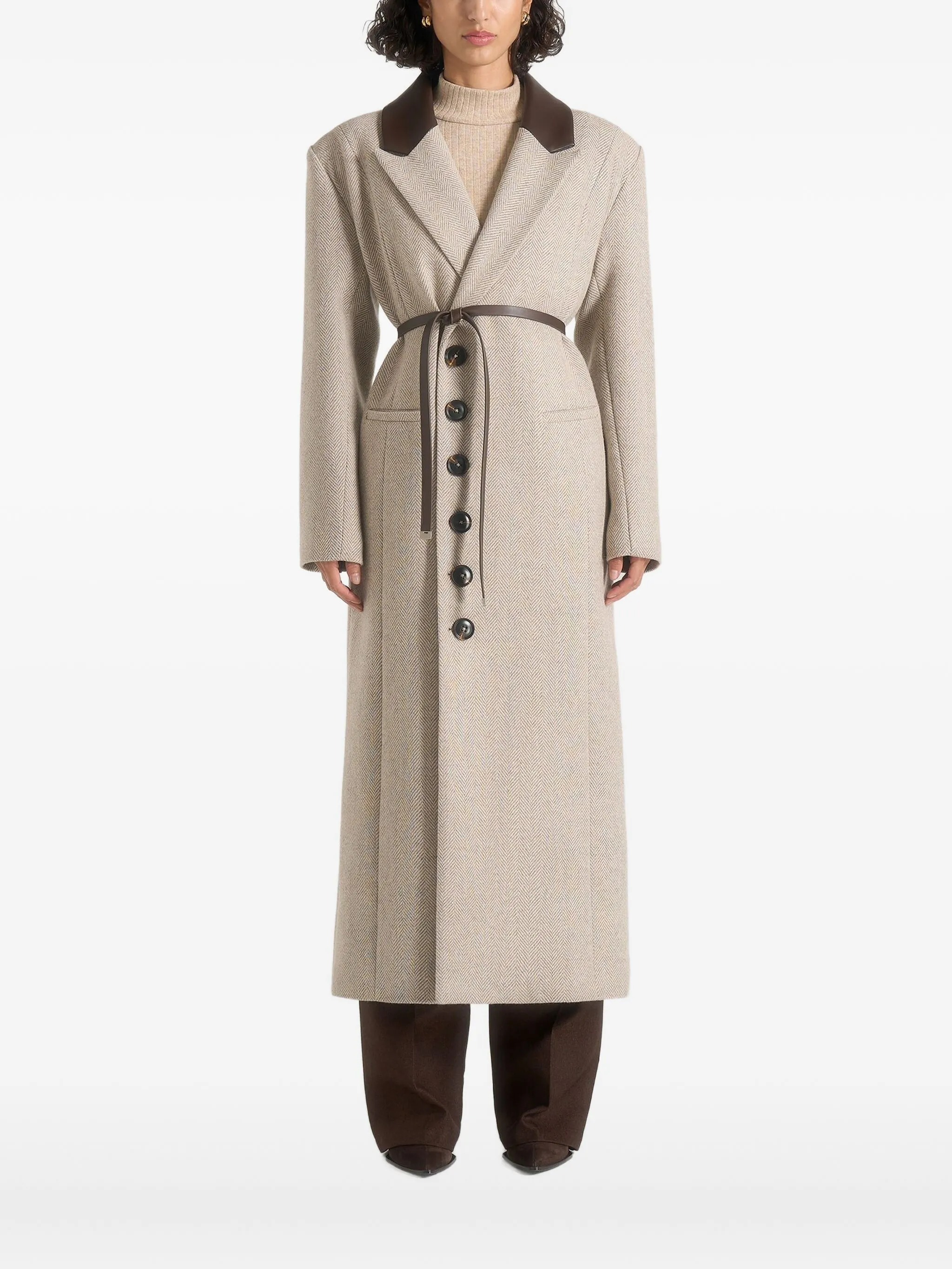 

Пальто Anissa с узором в елочку Manière De Voir, бежевый