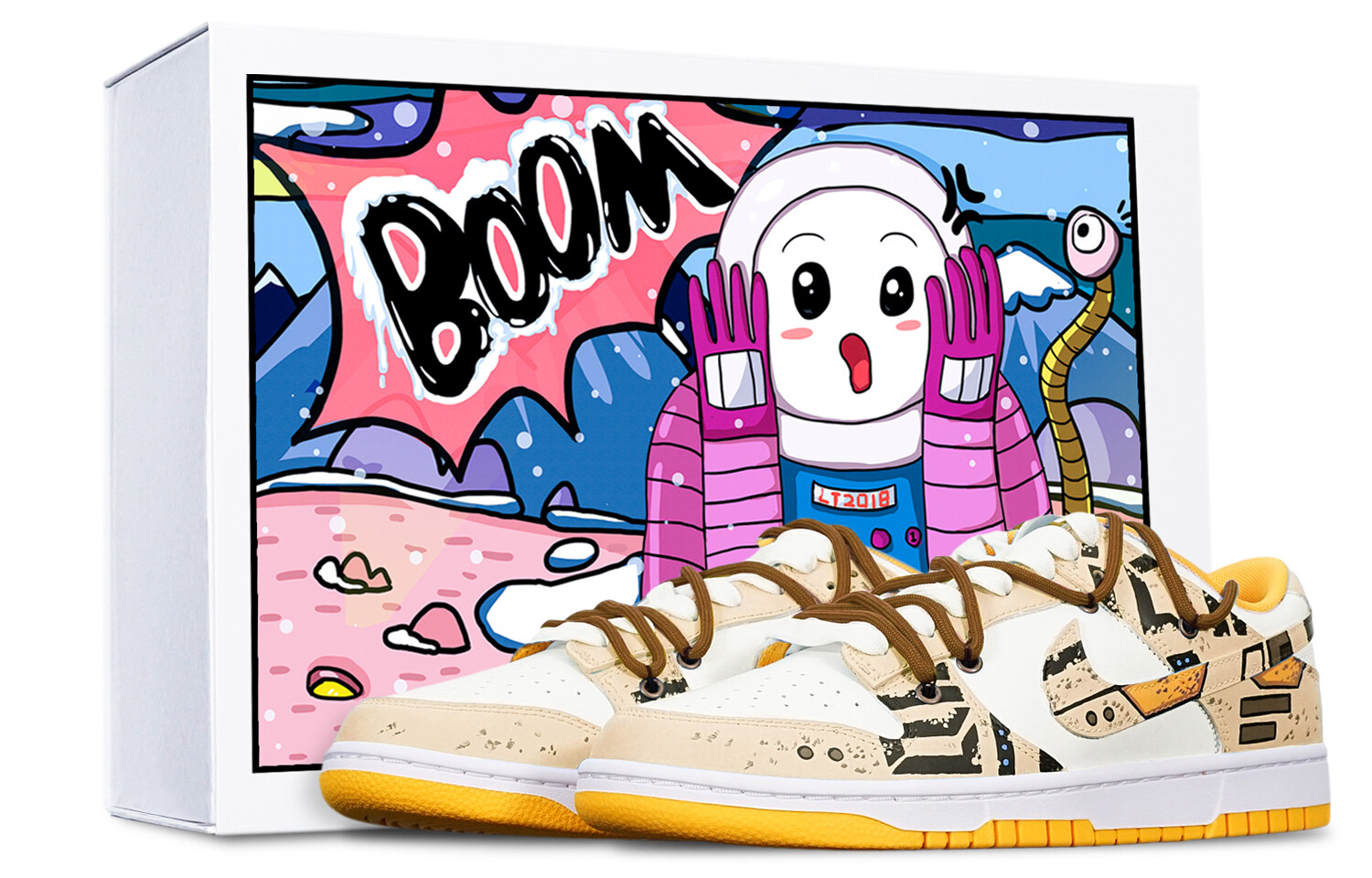 

Кроссовки Nike Dunk Skateboard Shoes Men Low-Top White Gray Black/Yellow