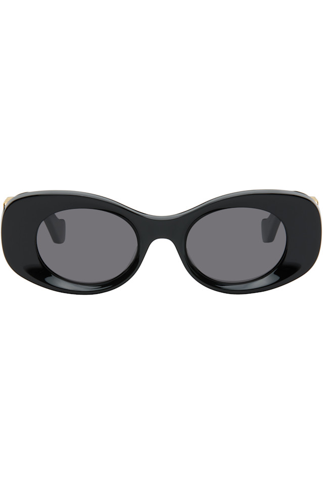 

Солнцезащитные очки с овальной скошенной кромкой, макси-анаграмма Loewe, черный