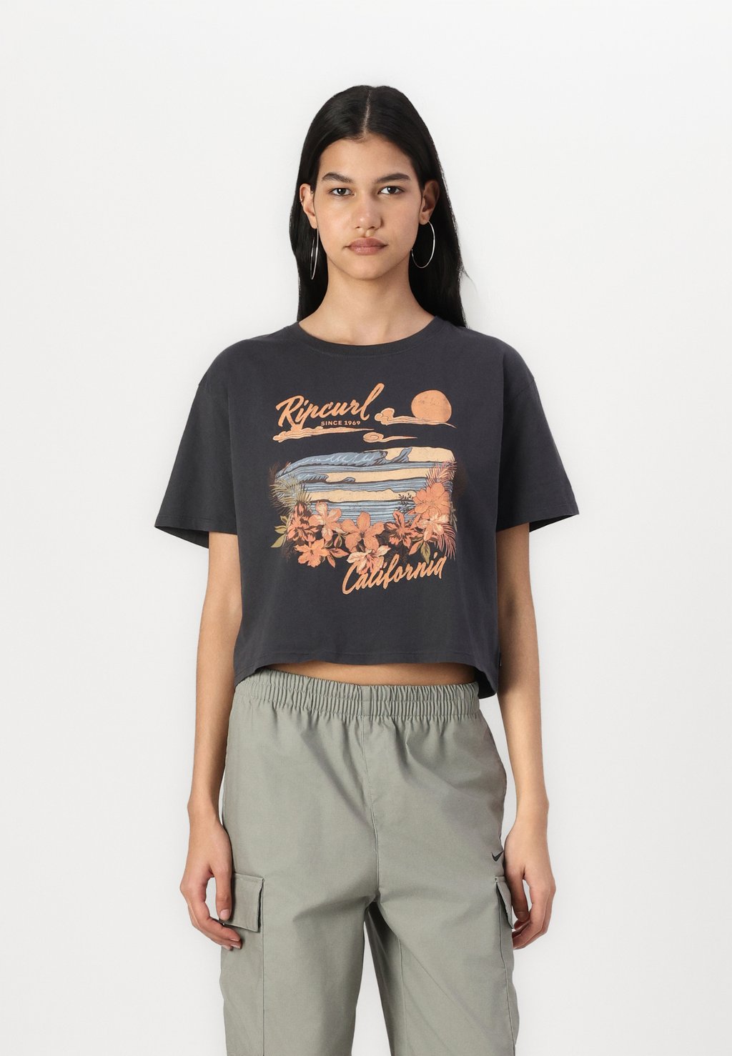 

Футболка с принтом WAVE GLIDERS CROP TEE Rip Curl, черный