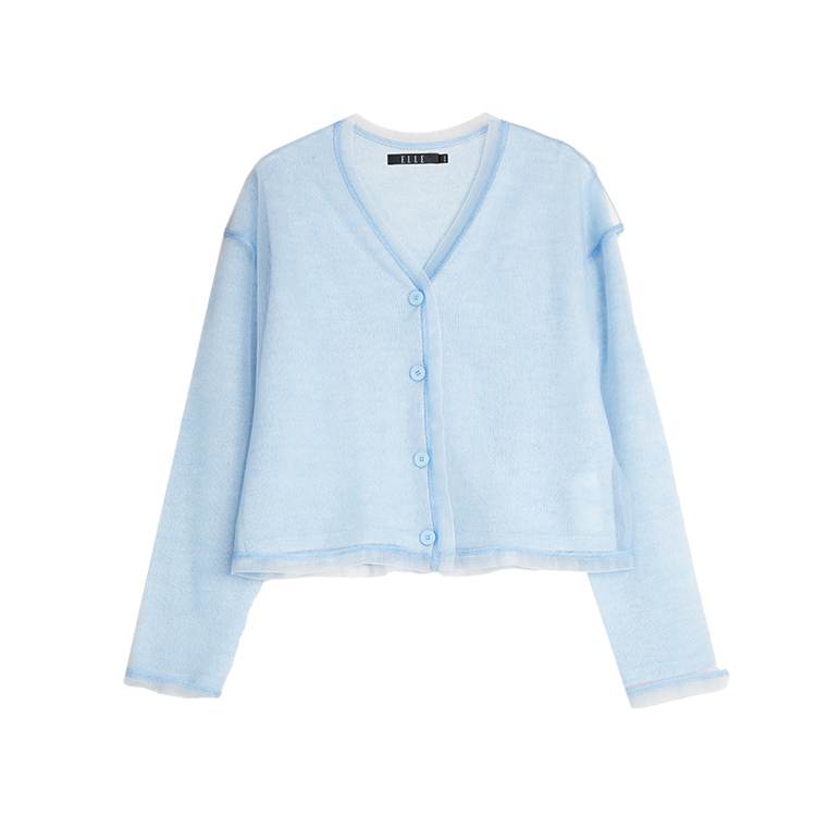 

ELLE Кардиган женский V-образный вырез светло-голубой