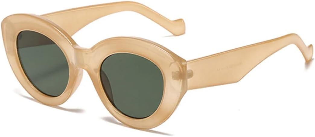 

Популярные модные большие солнцезащитные очки «кошачий глаз» для женщин, ретро-очки с леопардовым принтом, солнцезащитные очки UV400 для мужчин, овальные очки UUPTTPL, Champagne Green